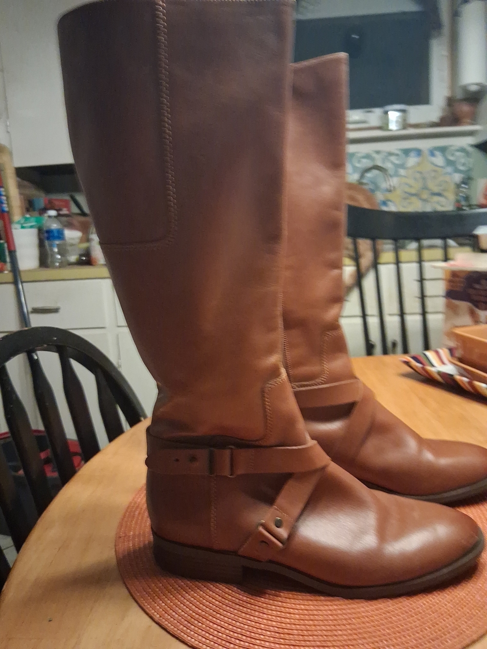 Nine West Blogger Womens Knee High Brown Leather Boots Size 10M